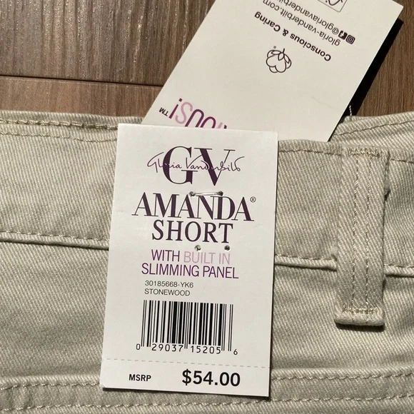 Gloria Vanderbilt Amanda shorts w slimming panel flex denim short 20W - Picture 11 of 17